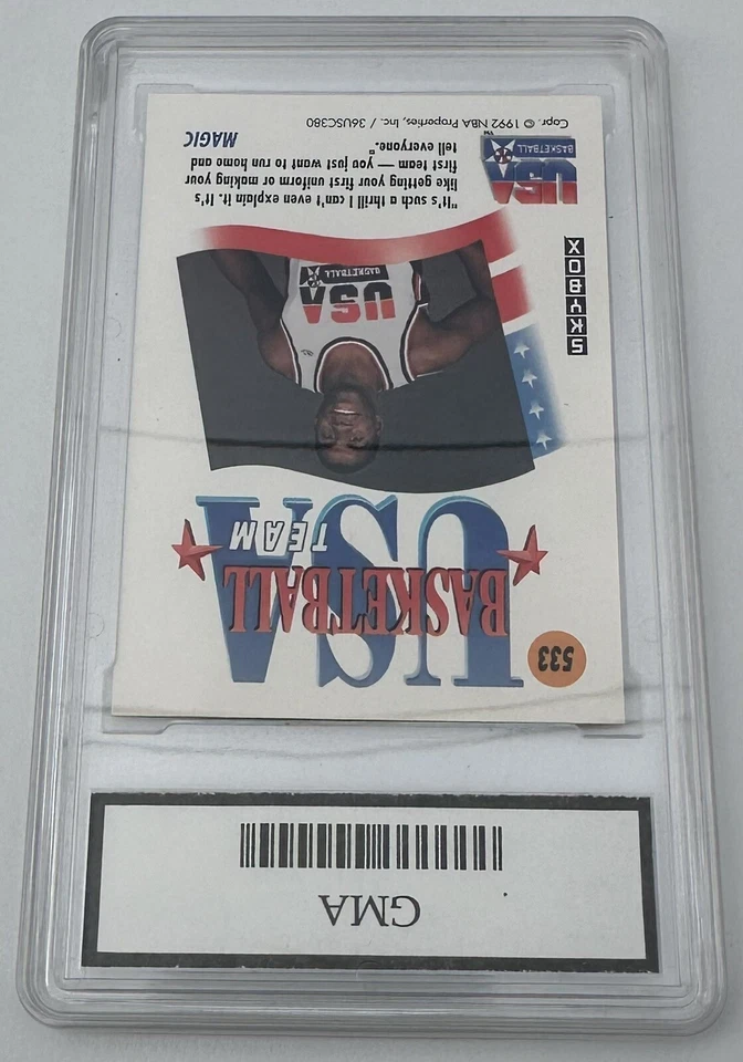 1991 Skybox Magic Johnson USA #533 Dream Team BARCELONA GMA GEM MINT 10 - Image 4 of 4