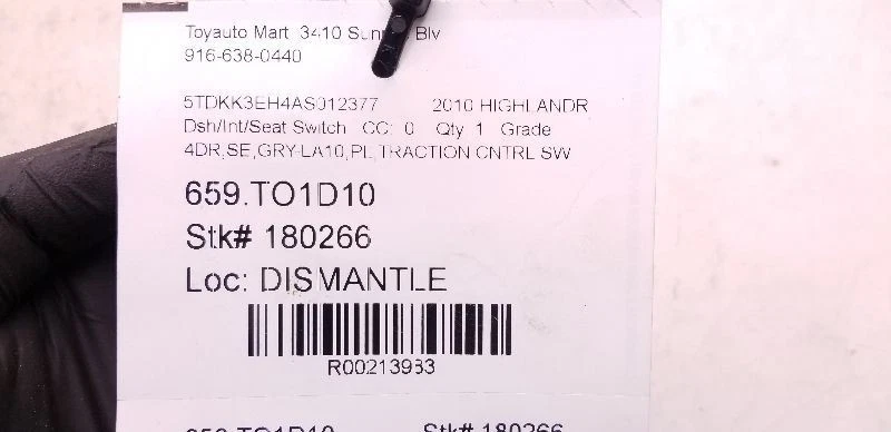 Toyota Highlander SE 2010 interruptor de control modo nieve  Foto 4 de 4