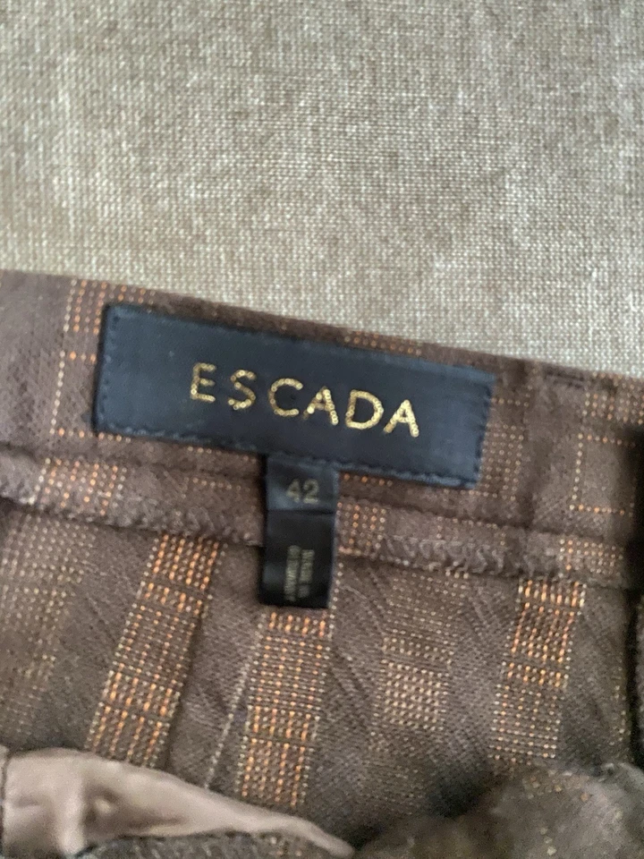 Pantalones de lana vintage Escada marrón para mujer talla 42 US L Foto 4 de 4