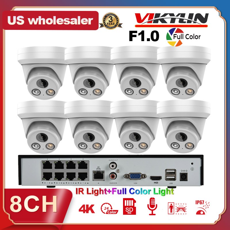 8mp F1.0 Pro Series Full Color+ir Ip Camera Lot