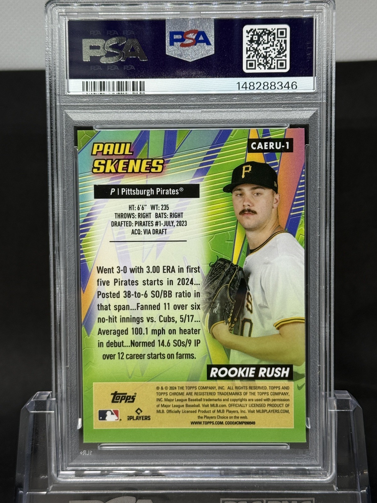 Paul Skenes CAERU-1...2024 Topps Chrome Update - All-Etch Rookie Rush PSA 10 view 2