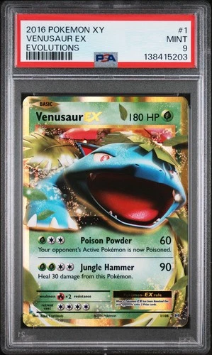 2016 POKEMON XY EVOLUTIONS #1 VENUSAUR EX PSA 9
