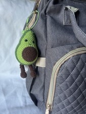 Handmade Crochet Avocado Keychain Plush Cute Soft Amigurumi Bag Charm Gift