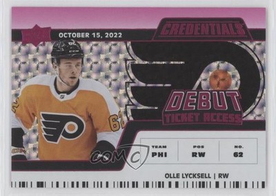 2022 Upper Deck Credentials Horizontal Pink 31/49 Olle Lycksell Rookie RC 1j1i