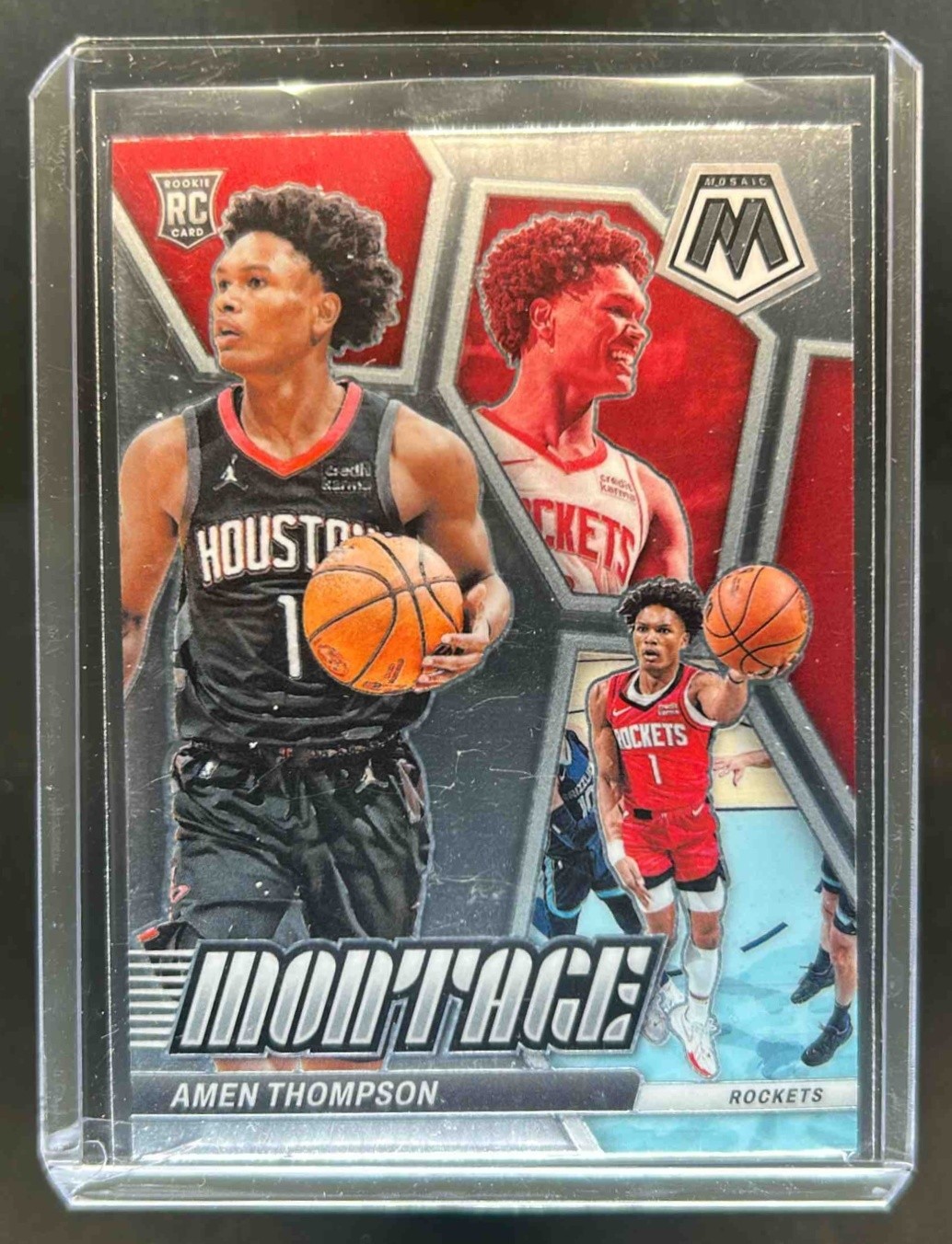 2023-24 Mosaic Amen Thompson Montage RC Rookie #26 Rockets