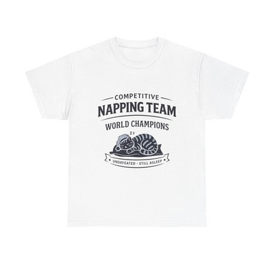 Funny Competitive Napping T-Shirt Lazy Sleeping Cat Tee