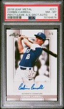 2018 LEAF METAL PERFECT GAME ALL-AMERICAN DIRECT AUTOS CORBIN CARROLL 2/5 PSA 8