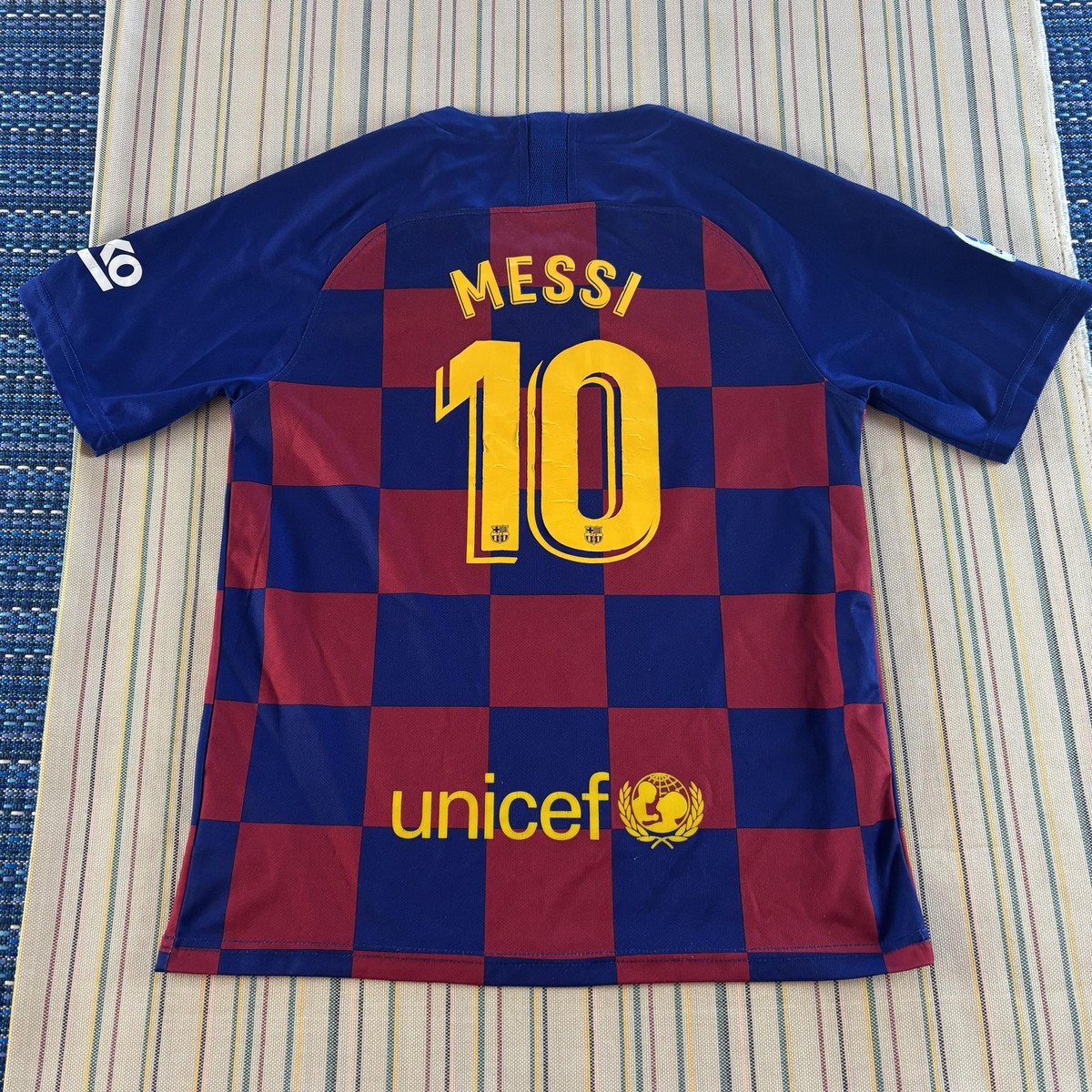 FC Barcelona Jersey Mens Small Messi 10 La Liga Soccer Nike Dri