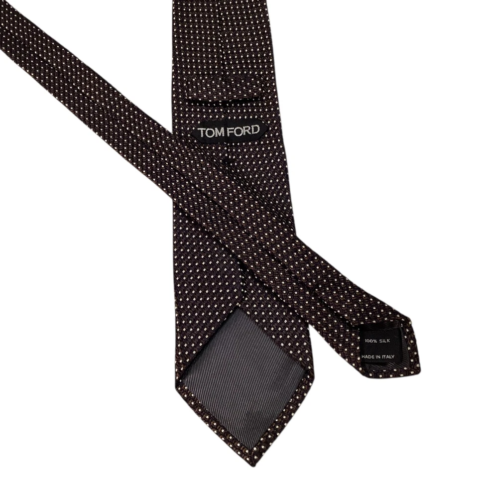 Gravata masculina TOM FORD seda XL 62" ITÁLIA luxo geométrica marrom/azul excelente estado usado rara - Imagem 3 de 3