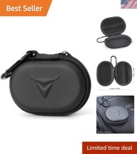 Rugged Zippered Headphones Carrying Case - Water-Resistant Black Design