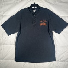 Vintage Anvil Made In Usa 100% XL Hog Dogs Graphic 3 Button T-Shirt Black