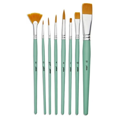 Set De Pinceaux Assortis Pebeo Pour Peinture Acrylique Liquide 8 Pièces - Photo 1/4