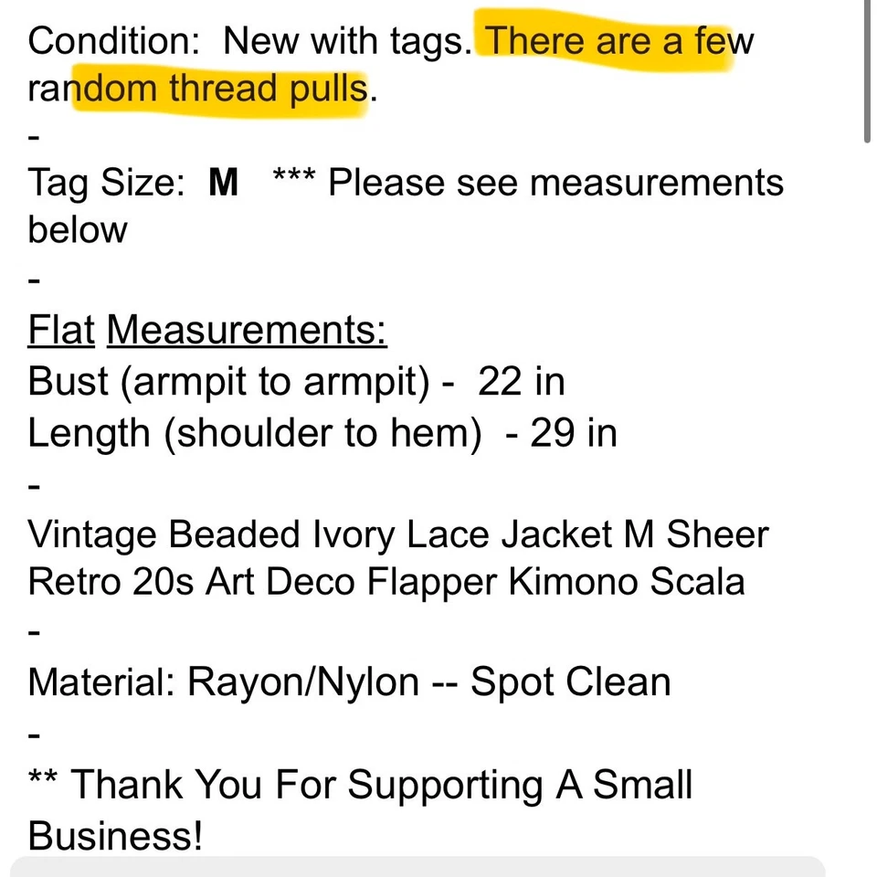 Chaqueta De Colección Con Cuentas Marfil Encaje M Transparente Retro Años 20 Art Deco Aleta Kimono Escala Foto 4 de 4