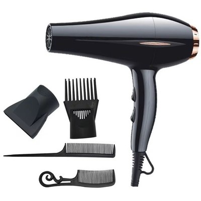 Professional Hair Dryer 3000W Black with Diffuser & Attachment