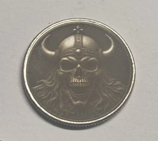 HOBO Nickel Folk Art Love Token Engraved Coin Viking Skull