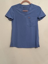 FIGS Scrub Top Women  s XXS Gray Blue Technical Collection Medical Nurse