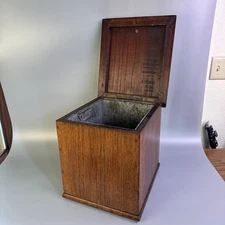 Antique Wine Cooler Cellerette Oak Wood With Metal Inside Box for counter top
