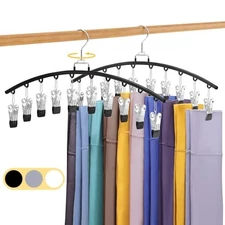 Legging Organizer for Closet 360° Swivel, Metal Gym Clothes 2 Pack Black