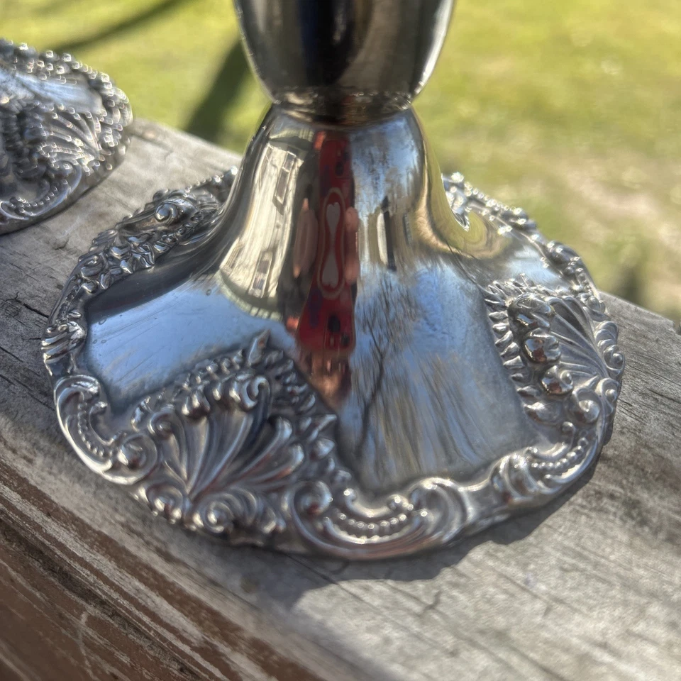 VintageGodinger silver plated candleholders 3.5" high, set of 2 - Image 2 of 4