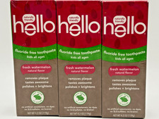 Hello fluoride free kids toothpaste 3 packs of 3