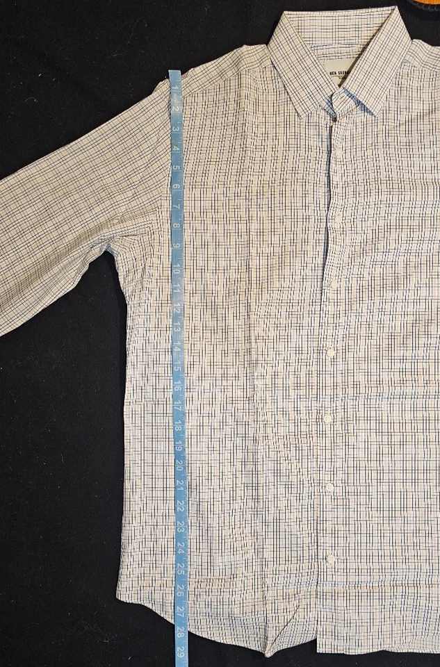 Manga larga a cuadros azul Ben Sherman ajustada para hombre talla 16,5, 32-33 Foto 3 de 4