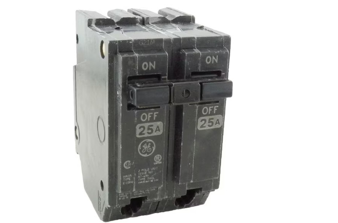 GE THQL2130 30A 2 Pole Miniature Circuit Breaker - Black