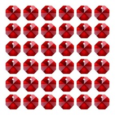 K9 Crystal Octagon Beads 1 Hole Pendants, 40 Pack 14mm, Dark Red