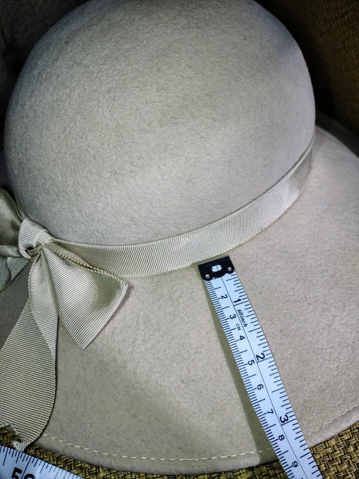 Sombrero de dama beige ala ancha Foto 3 de 4