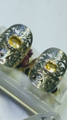 BELLISSIMO ANELLO IN ARGENTO STERLING 925 CITRINO NATURALE MISURA 8,0-8,25 & 9,0-9,25! - Foto 11 di 11