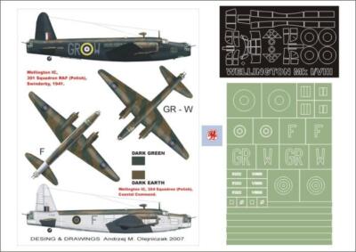 Montex 1/72 masks & markings for the MPM Wellington IC K72003 Montex 1/72 masks & markings for the MPM Wellington IC K72003