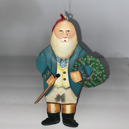 Vintage Department 56 Santa Suits Christmas Metal ornament wreath