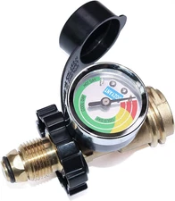 POL Propane Tank Adapter with Gauge Universal Fit Convert POL LP Tank Valve to Q