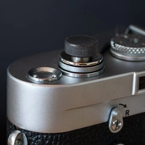 NANIGASHI Shutter Release Button Brass Black dyed finish Large Made in Japan - Image 3 of 4