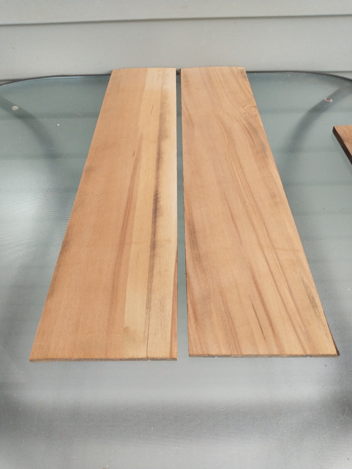 2 Thin Antique Old Growth Poplar Wood Panels 5" X 24" Project Lumber Lot X