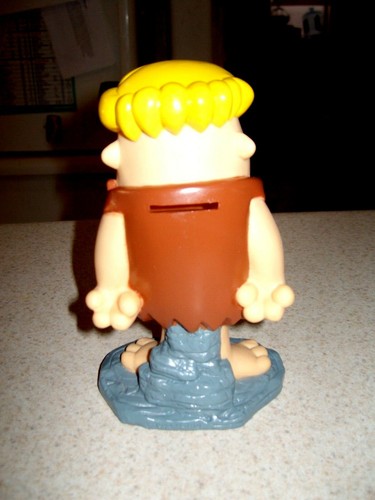 VINTAGE 1990s THE FLINTSTONES BARNEY Rubble 6 Inch PLASTIC BANK unbenutzt - Bild 3 von 8