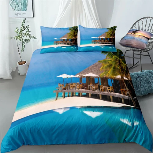 Beach Sea Shell Quilt/Duvet/Doona Cover Set Single Double Queen King Size Bed - Picture 5 of 29