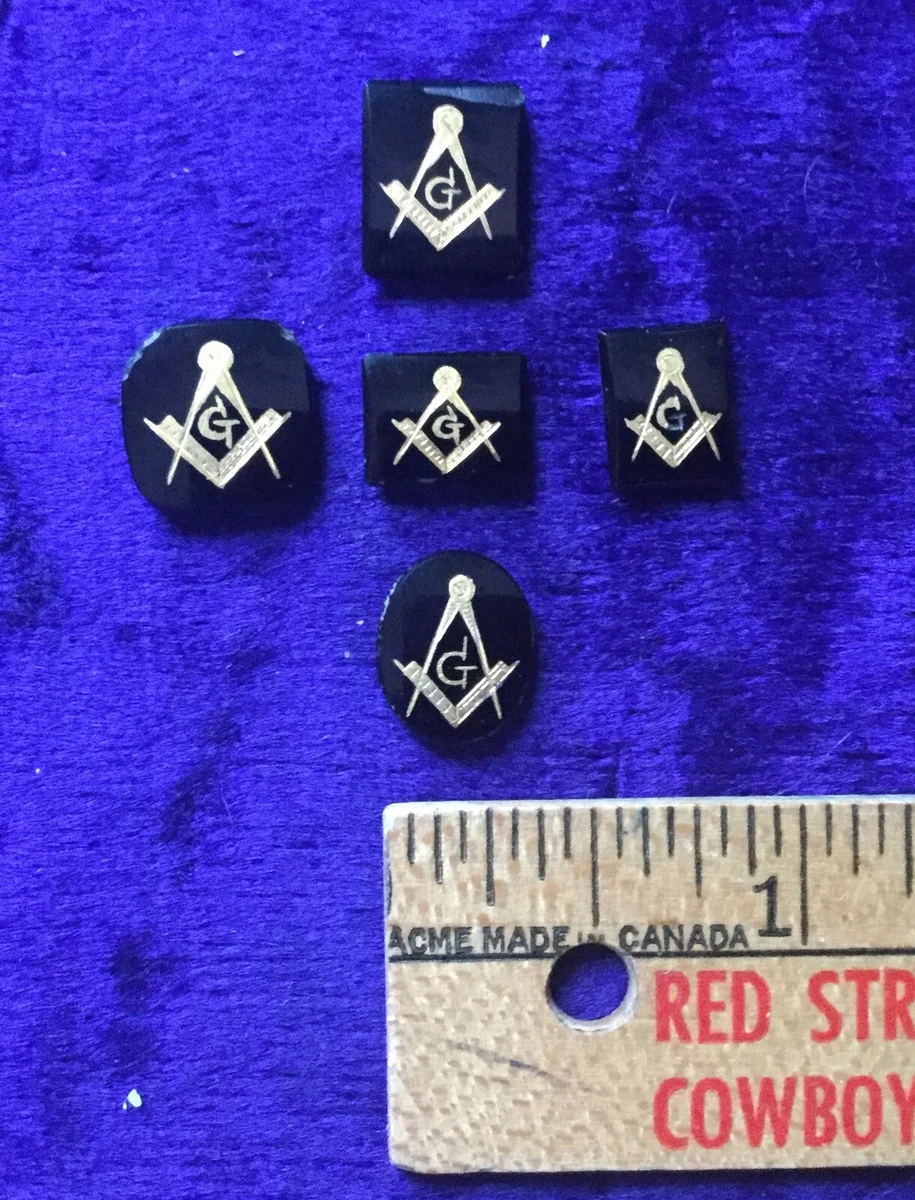 OLD MASONIC RING CABOCHONS FROM AN OLD JEWELERS/WATCHMAKERS STOCK (set of 5)