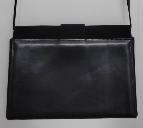 Vintage Stuart Weitzman Black Suede Leather Womans Over The Shoulder/Clutch Bag - Picture 2 of 14