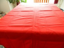 L-24 OVAL RED WITH RED STRIPES TABLECLOTH 56 X 80