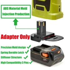 1 Adapter for Ridgid 18V System Battery to Power for Ryobi 18V One+ Type Tools