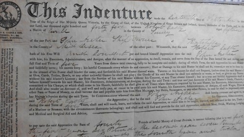 1845 SEAMAN'S APPRENTICE INDENTURE ROBERT EASTY OF EWELL SURREY & JOHN ARCHER - Imagen 2 de 4