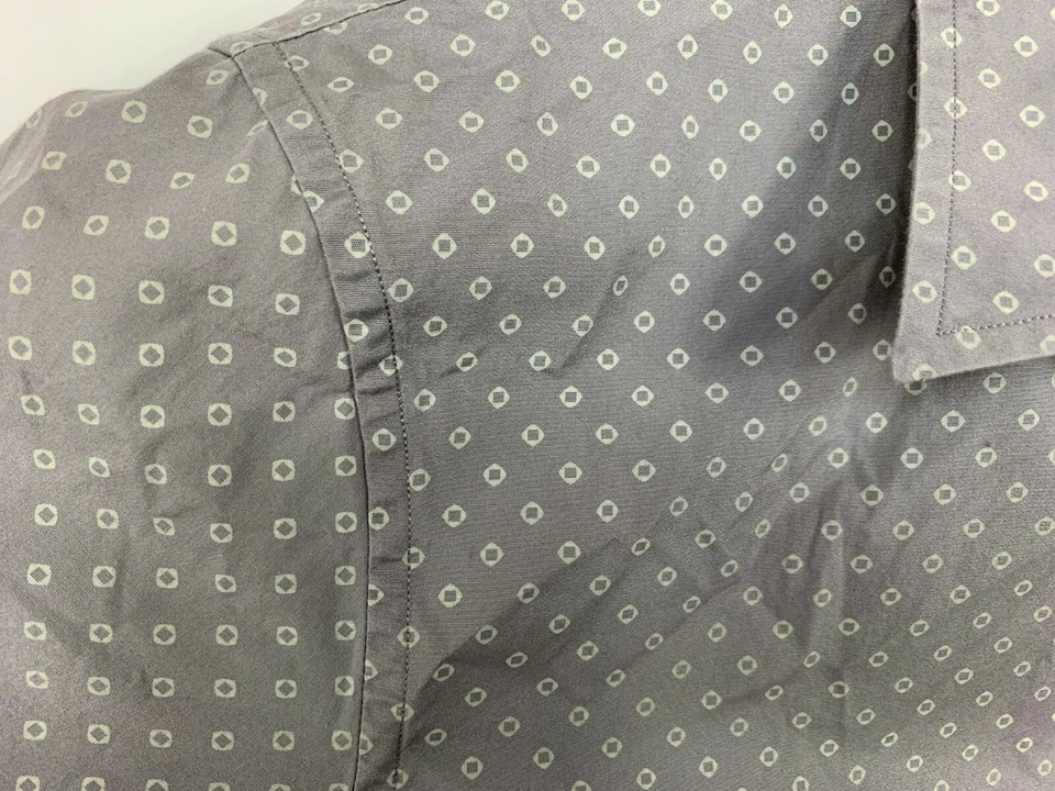 Club Monaco Shirt Mens Medium Long Sleeve Gray Printed Design - Image 3 of 4