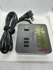 Power Strip with 3 USB Port 3 Outlet Ultra Flat Plug 5 FT Extension Slim Cord