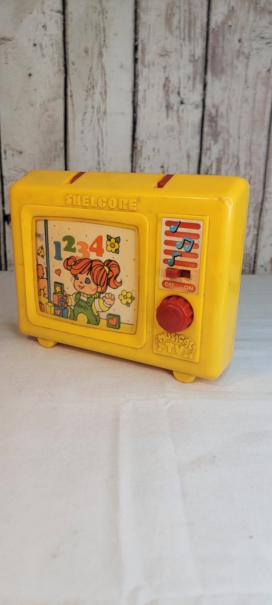 Shelcore Musical TV 1982 Lullaby Toy Wind Up Music Box ABC