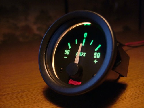 OMORI MECHANICAL AMMETER φ52 GREEN LED ILLUMINATION GAUGE BLACK - Picture 8 of 10