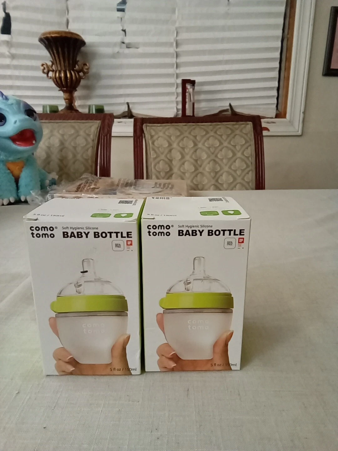 2 Comotomo Natural Feel Baby Bottle Green 150ml NEW!