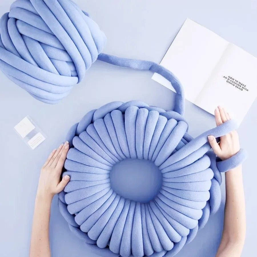 Voluminoso Grueso Hilo de Lana Súper Suave Brazo Tejer Roving Crochet Manta Artesanal Hágalo Usted Mismo Foto 4 de 4