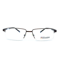 Biggu Eyeglasses B742 Brown Half rim Metal Plastic Frames 55[]16 140 mm