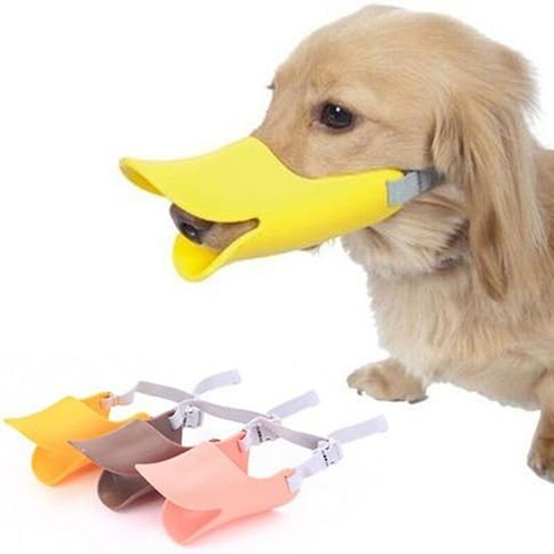 Pet Dog Cute Duck Muzzle Mask Anti-Biting Silicone Muzzle No Barking Training - Picture 1 of 25