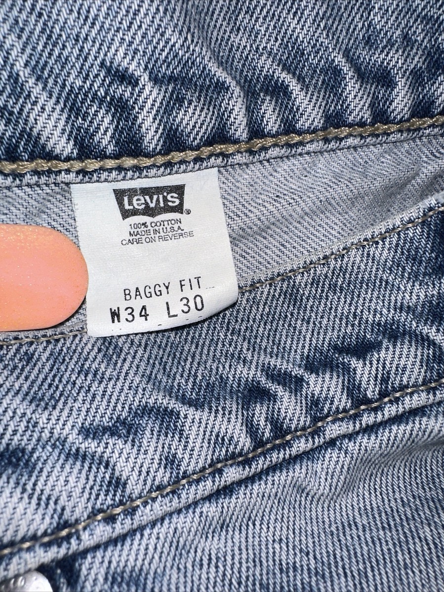 Vintage Levis L2 Jeans 34x30 Blue Loose Fit Baggy White Tab Vintage Levis L2 Jeans 34x30 Blue Loose Fit Baggy White Tab
